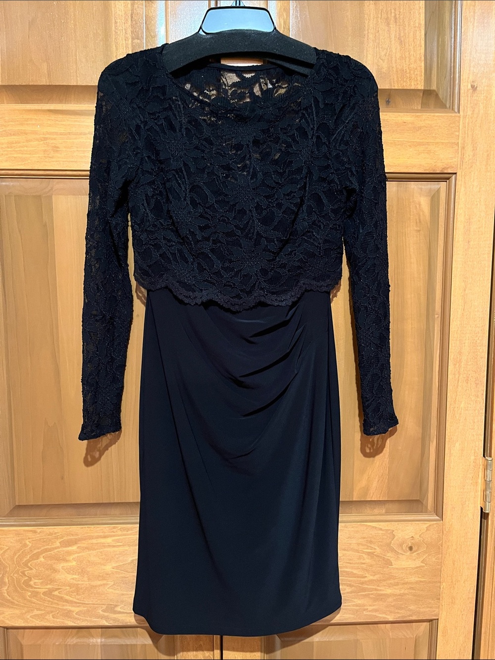 Lauren Ralph Lauren Black Long-Sleeve Lace Overlay Sheath Dress